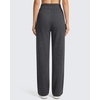 image:imageG4Free Womens Waffle Knit Wide Leg Sweatpants  High Waisted with Pockets Casual Straight Leg PantsDark Gray