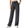 image:imageG4Free Waffle Wide Leg Casual Womens Sweatpants  Comfy Lounge Pants with PocketsDark Gray