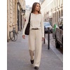 image:imageG4Free Womens Breathable Waffle Knit Tops Long Sleeve Henley Neck T Shirts  Soft and Breathable Wrinkle Free Curved Hem Hip Length Loose Fit for Daily Wear or Business CasualDusty Taupe