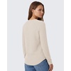 image:imageG4Free Womens Breathable Waffle Knit Tops Long Sleeve Henley Neck T Shirts  Soft and Breathable Wrinkle Free Curved Hem Hip Length Loose Fit for Daily Wear or Business CasualDusty Taupe