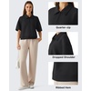 image:imageG4Free Smoofit Modal Soft Polo Shirts for Women Short Sleeve Quarter Zip  Soft amp Stretchy Antiwrinkle QuarterZip Polo Collar Flattering Loose Fit MachineWashable for Business Casual or WorkBlack