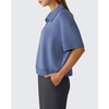 image:imageG4Free Smoofit Modal Soft Polo Shirts for Women Short Sleeve Quarter Zip  Soft amp Stretchy Antiwrinkle QuarterZip Polo Collar Flattering Loose Fit MachineWashable for Business Casual or WorkDenim Blue