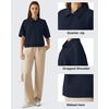 image:imageG4Free Smoofit Modal Soft Polo Shirts for Women Short Sleeve Quarter Zip  Soft amp Stretchy Antiwrinkle QuarterZip Polo Collar Flattering Loose Fit MachineWashable for Business Casual or WorkDark Navy