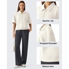 image:imageG4Free Smoofit Modal Soft Polo Shirts for Women Short Sleeve Quarter Zip  Soft amp Stretchy Antiwrinkle QuarterZip Polo Collar Flattering Loose Fit MachineWashable for Business Casual or WorkIvory
