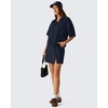 image:imageG4Free Smoofit Modal Soft Polo Shirts for Women Short Sleeve Quarter Zip  Soft amp Stretchy Antiwrinkle QuarterZip Polo Collar Flattering Loose Fit MachineWashable for Business Casual or WorkDark Navy