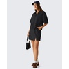 image:imageG4Free Smoofit Modal Soft Polo Shirts for Women Short Sleeve Quarter Zip  Soft amp Stretchy Antiwrinkle QuarterZip Polo Collar Flattering Loose Fit MachineWashable for Business Casual or WorkBlack