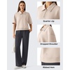 image:imageG4Free Smoofit Modal Soft Polo Shirts for Women Short Sleeve Quarter Zip  Soft amp Stretchy Antiwrinkle QuarterZip Polo Collar Flattering Loose Fit MachineWashable for Business Casual or WorkLight Khaki