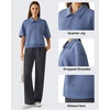 image:imageG4Free Smoofit Modal Soft Polo Shirts for Women Short Sleeve Quarter Zip  Soft amp Stretchy Antiwrinkle QuarterZip Polo Collar Flattering Loose Fit MachineWashable for Business Casual or WorkDenim Blue