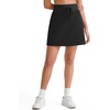 image:imageG4Free WaffleKnit Sweat Skirts for Women High Waisted ALine Drawstring Casual Skirt with Pockets No Builtin ShortsBlack