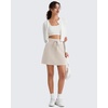 image:imageG4Free WaffleKnit Sweat Skirts for Women High Waisted ALine Drawstring Casual Skirt with Pockets No Builtin ShortsDusty Taupe