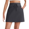 image:imageG4Free WaffleKnit Sweat Skirts for Women High Waisted ALine Drawstring Casual Skirt with Pockets No Builtin ShortsDark Gray