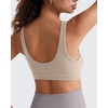 image:imageG4Free BareFeel Maternity Bra Wireless Nursing for Breastfeeding V Neck  Crossover Front U Back Nonremovable Pads Wide Straps Comfort Soft BraletteEasy Nursing for SleepampSportsampCasualLight Khaki