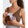 image:imageG4Free BareFeel Maternity Bra Wireless Nursing for Breastfeeding V Neck  Crossover Front U Back Nonremovable Pads Wide Straps Comfort Soft BraletteEasy Nursing for SleepampSportsampCasualDark Coffee