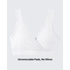 image:imageG4Free BareFeel Maternity Bra Wireless Nursing for Breastfeeding V Neck  Crossover Front U Back Nonremovable Pads Wide Straps Comfort Soft BraletteEasy Nursing for SleepampSportsampCasualPure White