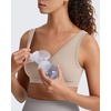 image:imageG4Free BareFeel Maternity Bra Wireless Nursing for Breastfeeding V Neck  Crossover Front U Back Nonremovable Pads Wide Straps Comfort Soft BraletteEasy Nursing for SleepampSportsampCasualLight Khaki