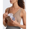 image:imageG4Free BareFeel Maternity Bra Wireless Nursing for Breastfeeding V Neck  Crossover Front U Back Nonremovable Pads Wide Straps Comfort Soft BraletteEasy Nursing for SleepampSportsampCasualToffee