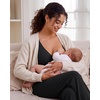 image:imageG4Free BareFeel Maternity Bra Wireless Nursing for Breastfeeding V Neck  Crossover Front U Back Nonremovable Pads Wide Straps Comfort Soft BraletteEasy Nursing for SleepampSportsampCasualBlack