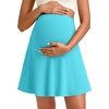 image:imageG4Free BareFeel Maternity Skirt with 2 Pockets Pregnancy Shorts Tennis Golf  Builtin Pockets ShortsA Line Stretchy Over the BumpUPF50 Soft FabricSweat Wickingfor Workout or CasualSky Blue