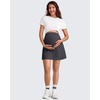image:imageG4Free BareFeel Maternity Skirt with 2 Pockets Pregnancy Shorts Tennis Golf  Builtin Pockets ShortsA Line Stretchy Over the BumpUPF50 Soft FabricSweat Wickingfor Workout or CasualDark Gray