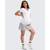 image:imageG4Free BareFeel Maternity Skirt with 2 Pockets Pregnancy Shorts Tennis Golf  Builtin Pockets ShortsA Line Stretchy Over the BumpUPF50 Soft FabricSweat Wickingfor Workout or CasualGrey
