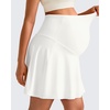 image:imageG4Free BareFeel Maternity Skirt with 2 Pockets Pregnancy Shorts Tennis Golf  Builtin Pockets ShortsA Line Stretchy Over the BumpUPF50 Soft FabricSweat Wickingfor Workout or CasualWhite