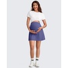 image:imageG4Free BareFeel Maternity Skirt with 2 Pockets Pregnancy Shorts Tennis Golf  Builtin Pockets ShortsA Line Stretchy Over the BumpUPF50 Soft FabricSweat Wickingfor Workout or CasualDark Purple