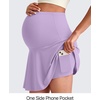 image:imageG4Free BareFeel Maternity Skirt with 2 Pockets Pregnancy Shorts Tennis Golf  Builtin Pockets ShortsA Line Stretchy Over the BumpUPF50 Soft FabricSweat Wickingfor Workout or CasualLight Purple