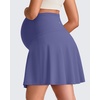 image:imageG4Free BareFeel Maternity Skirt with 2 Pockets Pregnancy Shorts Tennis Golf  Builtin Pockets ShortsA Line Stretchy Over the BumpUPF50 Soft FabricSweat Wickingfor Workout or CasualDark Purple