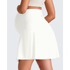 image:imageG4Free BareFeel Maternity Skirt with 2 Pockets Pregnancy Shorts Tennis Golf  Builtin Pockets ShortsA Line Stretchy Over the BumpUPF50 Soft FabricSweat Wickingfor Workout or CasualWhite