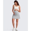 image:imageG4Free BareFeel Maternity Skirt with 2 Pockets Pregnancy Shorts Tennis Golf  Builtin Pockets ShortsA Line Stretchy Over the BumpUPF50 Soft FabricSweat Wickingfor Workout or CasualGrey