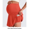 image:imageG4Free BareFeel Maternity Skirt with 2 Pockets Pregnancy Shorts Tennis Golf  Builtin Pockets ShortsA Line Stretchy Over the BumpUPF50 Soft FabricSweat Wickingfor Workout or CasualRust Orange