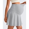 image:imageG4Free BareFeel Maternity Skirt with 2 Pockets Pregnancy Shorts Tennis Golf  Builtin Pockets ShortsA Line Stretchy Over the BumpUPF50 Soft FabricSweat Wickingfor Workout or CasualGrey