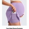 image:imageG4Free BareFeel Maternity Skirt with 2 Pockets Pregnancy Shorts Tennis Golf  Builtin Pockets ShortsA Line Stretchy Over the BumpUPF50 Soft FabricSweat Wickingfor Workout or CasualLight Purple