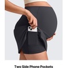 image:imageG4Free BareFeel Maternity Skirt with 2 Pockets Pregnancy Shorts Tennis Golf  Builtin Pockets ShortsA Line Stretchy Over the BumpUPF50 Soft FabricSweat Wickingfor Workout or CasualDark Gray