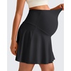 image:imageG4Free BareFeel Maternity Skirt with 2 Pockets Pregnancy Shorts Tennis Golf  Builtin Pockets ShortsA Line Stretchy Over the BumpUPF50 Soft FabricSweat Wickingfor Workout or CasualBlack