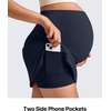 image:imageG4Free BareFeel Maternity Skirt with 2 Pockets Pregnancy Shorts Tennis Golf  Builtin Pockets ShortsA Line Stretchy Over the BumpUPF50 Soft FabricSweat Wickingfor Workout or CasualDark Navy