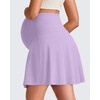 image:imageG4Free BareFeel Maternity Skirt with 2 Pockets Pregnancy Shorts Tennis Golf  Builtin Pockets ShortsA Line Stretchy Over the BumpUPF50 Soft FabricSweat Wickingfor Workout or CasualLight Purple