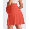 image:imageG4Free BareFeel Maternity Skirt with 2 Pockets Pregnancy Shorts Tennis Golf  Builtin Pockets ShortsA Line Stretchy Over the BumpUPF50 Soft FabricSweat Wickingfor Workout or CasualRust Orange