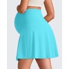 image:imageG4Free BareFeel Maternity Skirt with 2 Pockets Pregnancy Shorts Tennis Golf  Builtin Pockets ShortsA Line Stretchy Over the BumpUPF50 Soft FabricSweat Wickingfor Workout or CasualSky Blue