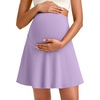 image:imageG4Free BareFeel Maternity Skirt with 2 Pockets Pregnancy Shorts Tennis Golf  Builtin Pockets ShortsA Line Stretchy Over the BumpUPF50 Soft FabricSweat Wickingfor Workout or CasualLight Purple