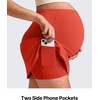 image:imageG4Free BareFeel Maternity Skirt with 2 Pockets Pregnancy Shorts Tennis Golf  Builtin Pockets ShortsA Line Stretchy Over the BumpUPF50 Soft FabricSweat Wickingfor Workout or CasualRust Orange