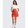 image:imageG4Free BareFeel Maternity Skirt with 2 Pockets Pregnancy Shorts Tennis Golf  Builtin Pockets ShortsA Line Stretchy Over the BumpUPF50 Soft FabricSweat Wickingfor Workout or CasualRust Orange
