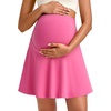 image:imageG4Free BareFeel Maternity Skirt with 2 Pockets Pregnancy Shorts Tennis Golf  Builtin Pockets ShortsA Line Stretchy Over the BumpUPF50 Soft FabricSweat Wickingfor Workout or CasualRose Pink