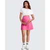image:imageG4Free BareFeel Maternity Skirt with 2 Pockets Pregnancy Shorts Tennis Golf  Builtin Pockets ShortsA Line Stretchy Over the BumpUPF50 Soft FabricSweat Wickingfor Workout or CasualRose Pink