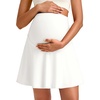 image:imageG4Free BareFeel Maternity Skirt with 2 Pockets Pregnancy Shorts Tennis Golf  Builtin Pockets ShortsA Line Stretchy Over the BumpUPF50 Soft FabricSweat Wickingfor Workout or CasualWhite