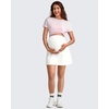 image:imageG4Free BareFeel Maternity Skirt with 2 Pockets Pregnancy Shorts Tennis Golf  Builtin Pockets ShortsA Line Stretchy Over the BumpUPF50 Soft FabricSweat Wickingfor Workout or CasualWhite