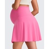 image:imageG4Free BareFeel Maternity Skirt with 2 Pockets Pregnancy Shorts Tennis Golf  Builtin Pockets ShortsA Line Stretchy Over the BumpUPF50 Soft FabricSweat Wickingfor Workout or CasualRose Pink