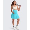 image:imageG4Free BareFeel Maternity Skirt with 2 Pockets Pregnancy Shorts Tennis Golf  Builtin Pockets ShortsA Line Stretchy Over the BumpUPF50 Soft FabricSweat Wickingfor Workout or CasualSky Blue