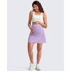 image:imageG4Free BareFeel Maternity Skirt with 2 Pockets Pregnancy Shorts Tennis Golf  Builtin Pockets ShortsA Line Stretchy Over the BumpUPF50 Soft FabricSweat Wickingfor Workout or CasualLight Purple