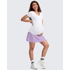 image:imageG4Free BareFeel Maternity Skirt with 2 Pockets Pregnancy Shorts Tennis Golf  Builtin Pockets ShortsA Line Stretchy Over the BumpUPF50 Soft FabricSweat Wickingfor Workout or CasualLight Purple